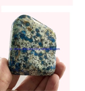 Piedras de Granito Azurita Azul Jaspe K2, Piedras Preciosas Minerales Pulimentadas en Gris, Tratamiento en Bruto CZ - Product Image 5