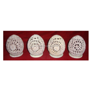 Porte-bougie en pierre de savon sculptée à la main de qualité supérieure, forme ovale, magnifique, pour la décoration de la maison et des hôtels - Product Image 1