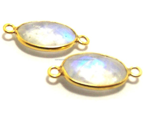 925เงินสเตอร์ลิงสองชั้นเชื่อมต่อกับอัญมณีสีรุ้งสีขาวชุบทองเครื่องประดับการค้นพบและส่วนประกอบ - Product Image 2