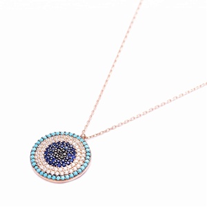 Ciondolo di Fidanzamento e Matrimonio con Design Occhio alla Moda, <span class=keywords><strong>Gioielli</strong></span> <span class=keywords><strong>Artigianali</strong></span> Turchi <span class=keywords><strong>in</strong></span> <span class=keywords><strong>Argento</strong></span> Sterling 925 - Product Image 1