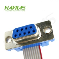Cable Plano Navitas OEM con Conector D-sub a IDC de 10 Pines y Paso de 2.54 mm para Interfaz de Señal Electrónica, Cumple con UL2651 y RoHS