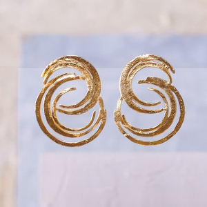 Collection en laiton en gros de haute qualité boucles d'oreilles minimalistes à la mode pour les cadeaux d'anniversaire de fiançailles et de fête - Product Image 2