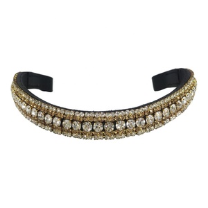 Equipo de equitación ecuestre de cuero de alta calidad hecho a mano, logotipo personalizado, banda para cejas occidental, accesorio de cristal de perla, estilo elegante - Product Image 1