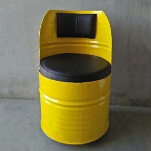 Modern Design Iron & Leather Drum <b>Chair</b> - Product Image 1