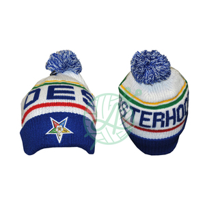 OES Bonnet d'hiver en tricot crâne à la mode franc-maçon chapeaux maçonniques 100% laine brodée ordre étoile de l'Est tissé concepteur imprimé - Product Image 2