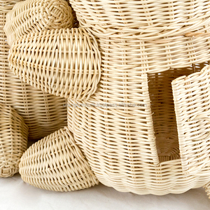 Cesta de Almacenamiento de Ratán Natural Tejida a Mano, Ecológica, con Forma de Animal, Organizador de Juguetes Tejido, Linda Decoración para Cuarto de Niños o Guardería - Product Image 4