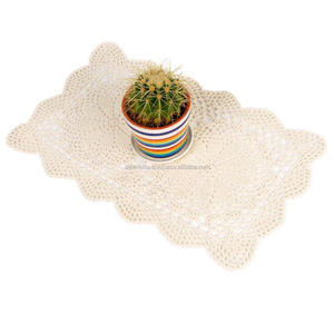 Dining Decor Cotton Cord Crochet Handcrafted <b>Round</b> <b>Placemat</b> - Product Image 4