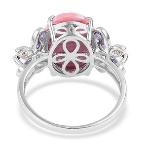 Bague en argent opale rose australienne Multi Gemstone 925 Sterling - Product Image 2