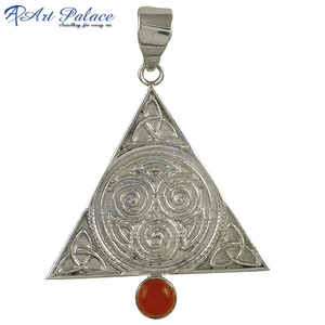 Factory Unique Design Jewelry Red <b>Onyx</b> Oval Shape Gemstone Charm Pendant 925 Silver Jewelry for Women - Product Image 1
