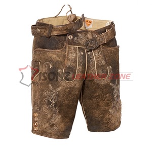 Lederhosen ดั้งเดิมเยอรมันแท้แบบดั้งเดิมสำหรับผู้ชายไซส์ใหญ่พิเศษเอวสูงระบายอากาศออกแบบปัก - Product Image 1