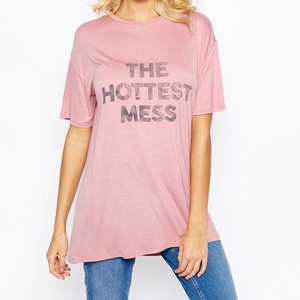 เสื้อยืดพิมพ์ลายหน้าอกสำหรับผู้หญิง,เสื้อยืดแฟชั่นสำหรับผู้หญิงเสื้อจากบังคลาเทศ - Product Image 1