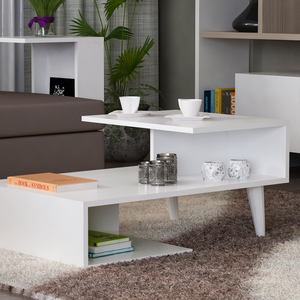 Table basse Concetta en aggloméré de luxe exclusive blanche-table basse de Turkiye Best Seller - Product Image 1