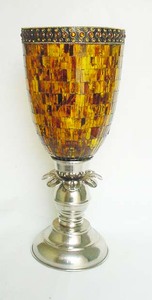 เชิงเทียนคริสตัลเฮอร์ริเคนทำด้วยมือสุดหรูหราที่ใส่เทียนทำจากแก้วโลหะเชิงเทียนสำหรับคริสต์มาสงานแต่งงานแบบ2015 - Product Image 2