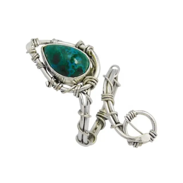 Delicate 925 Sterling Silver Chrysocolla Animal Shape Gemstone Ring Handmade Wholesale Jewelry Suppliers