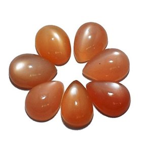 10mm 12mm naturel pêche pierre de lune poire dos plat calibré Cabochons fabricant offre en gros prix de gros Alibaba inde 2025 - Product Image 1