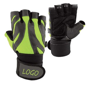 Guantes de cuero de alta calidad unisex para gimnasio, para entrenamiento físico, levantamiento de pesas con muñequera, protección de manos para culturismo - Product Image 6