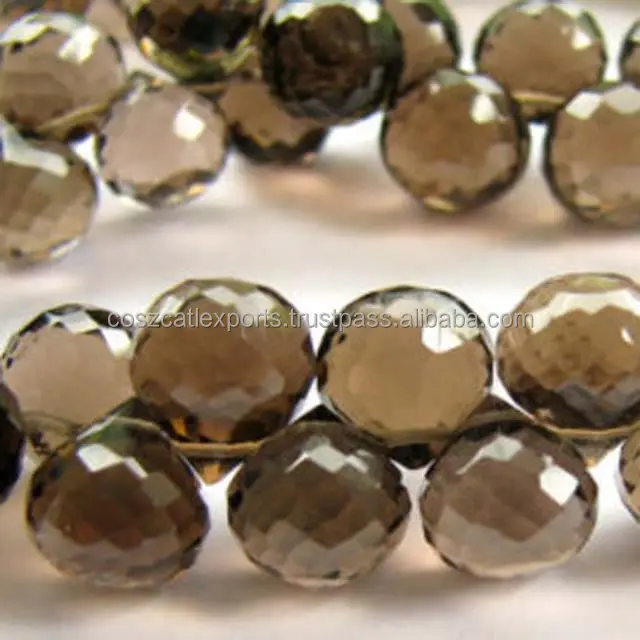 Perles en pierre naturelle de Quartz fumé, pour la fabrication de bijoux, 100 pièces, vente en gros