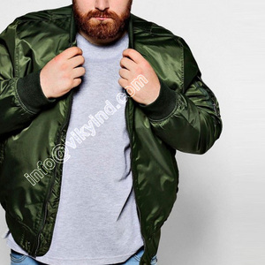 Chaqueta bomber personalizada con estampado grande y alto de color caqui, nuevo estilo, chaqueta de moda de satén - Product Image 2