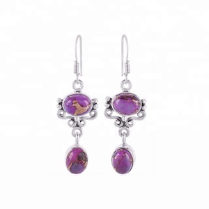 New Fashion Turquoise Gemstone <b>Earring</b> Solid 925 Sterling <b>Silver</b> Jewelry Wholesaler & Manufacturer - Product Image 1