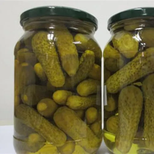 Cucumber pickle in glass jar