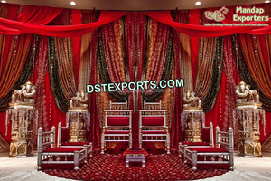 งานแต่งงานสีทอง delizio mandap กับมงกุฎดูแบบดั้งเดิมสีทอง mandap แต่งงาน delizio maharaja mandap USA USA - Product Image 5