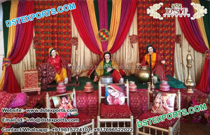 Décoration de scène pour la cérémonie du henné, décoration de scène pour le henné, scènes de mariage asiatiques pour le henné à prix raisonnables - Product Image 3