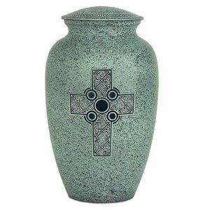 Urnes de crémation en métal à motif de gravure en croix exigeantes Urnes de cendres adultes commémoratives funéraires de qualité supérieure pour le service funéraire - Product Image 3