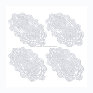 1 pièce tapis de Table rond blanc naturel, au Crochet, élégant - Product Image 4
