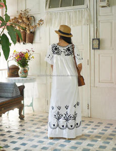 ชุดแม็กซี่เดรสปักลายสไตล์อินเดียปักลายพื้นเมืองสไตล์โบฮีเมียนสำหรับผู้หญิงใส่ในฤดูร้อน - Product Image 3