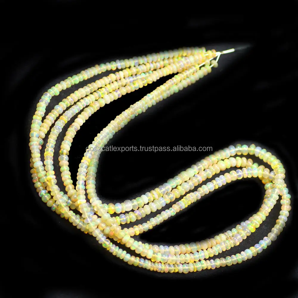 Hochwertige äthiopische Welo Opal Edelstein 3mm-4mm Rondelle Perlen