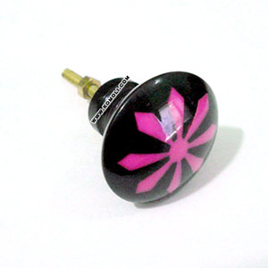 Tirador de gabinete acrílico de baquelita, forma de flor rosa, perilla - Product Image 5