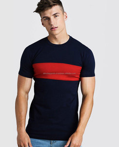 Camiseta personalizada de diseño personalizado a granel MOQ bajo, camisetas transpirables para hombre, camiseta personalizada lisa, camiseta Muscle Fit Longline Color Block - Product Image 1