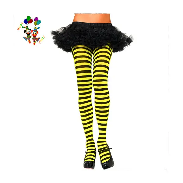 Costume da donna fantasia a buon mercato Sexy collant a righe colori neri e gialli HPC-2477