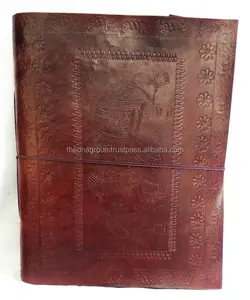 Gros fait à la main en cuir éléphant journal double éléphant en relief à la main en cuir Journal artistique en cuir Journal - Product Image 1