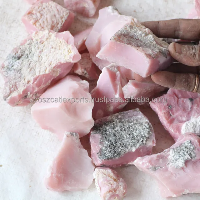 Batu Alami Kasar Opal Merah Muda