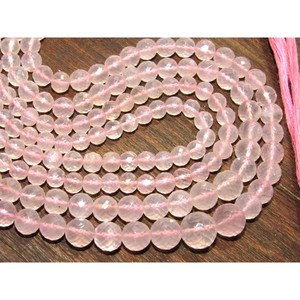 Perles de pierres précieuses de quartz rose de forme ronde à facettes de haute qualité pierre naturelle pour la fabrication de bijoux - Product Image 3