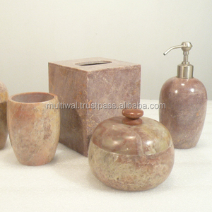 Marble 5 Pieces <b>Bathroom</b> <b>Accessories</b> <b>Sets</b> for Luxury Home Decorative Use - Product Image 1
