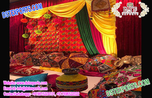 Mehandi Stage Decoration With <b>Swing</b> Muslim Mehandi Stage Decoration Indian Wedding Stage Decor - Product Image 3