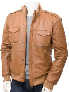 2023 hommes décontracté véritable peau de vache en cuir écologique coupe-vent Bomber veste de haute qualité respirant grande taille fermeture à glissière - Product Image 3