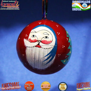 Tío Santa sobre papel maché pintado a mano, adornos colgantes de Navidad, bolas, decoraciones de Navidad - Product Image 2