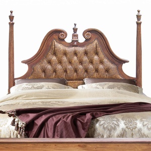 Marco de cama con póster de madera antiguo de estilo moderno duradero, muebles para el hogar baratos de tamaño King para dormitorio de adultos, diseño clásico de madera maciza - Product Image 2