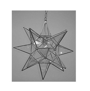 Ornement suspendu d'étoile de Noël en métal et verre fait à la main pour la décoration de la maison sur des bougeoirs lanternes pots de bougie - Product Image 1