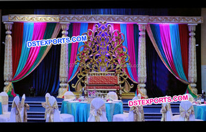 Decoración de Escenario para Bodas Indias, Pilares Reales Sona Chandi, Hechos a Mano por Fabricante Australiano, Escenario Moderno de Fibra, Estilo Indio, EE. UU. - Product Image 5