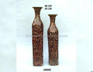 Mosaico de Vidrio sobre Hierro, Florero en Color Ámbar, Otros Colores Disponibles para Decoración de Bodas, Fiestas y Hogar - Product Image 2