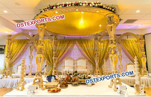 Incroyable Bipolaire Pilier Mandap De Mariage Indien Du Sud Mandaps Pilier Blanc Mariage Mandap - Product Image 5