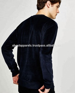 Sweat-shirt à capuche en velours côtelé vert foncé personnalisé en gros, sweat-shirt en velours respirant bleu marine - Product Image 2