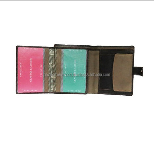 Portefeuille pour homme en cuir véritable noir, portable, à double pli, avec blocage RFID, fermeture multifonctionnelle, type ouvert - Product Image 5