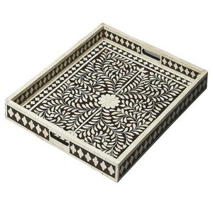 Bandeja para servir con incrustaciones de hueso de Camel, bandeja de muestra, fabricación por Lametierartz, cajas bonitas de diseño indio - Product Image 1