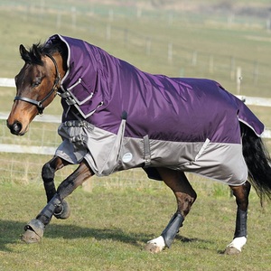 Manta balística para caballo 1680D con cuello adjunto, relleno de 300 g/m², impermeable, resistente, para invierno - Product Image 1