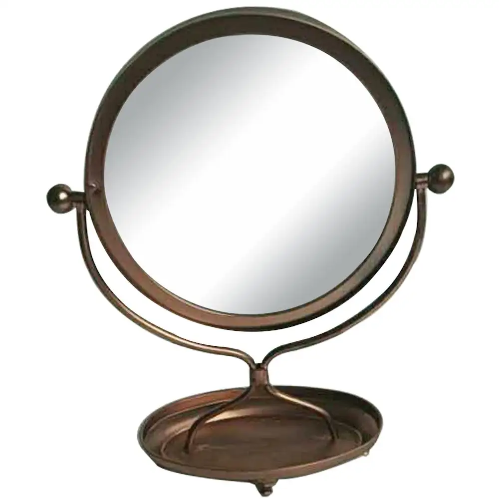 Specchio cosmetico carino ingranditore di bellezza a doppio lato con cerchio classico